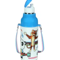 Varmora Sofia kids Printed with inner Steel Insulated Water Bottle - 430 ml - Blue - Set of 1 image 1