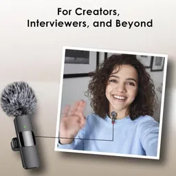 bass bling K9 Wireless Lavalier Microphone Set, Dual Mic Kit with Furry Windscreens Microphone image 5