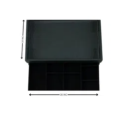CasaGold Green Leather Storage Tray for Office Hotel or Home, A Serving Tray with Drawer and Storage Space image 2