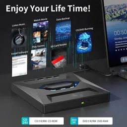 CAREKRAFT USB 3.0 & Type C External CD DVD Writer RW Optical Drive CD/DVD External External DVD Writer image 4