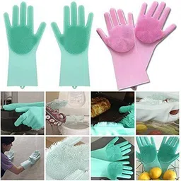nksnimystore SiliconeGloves with Reusable Heat Resistant Tool for Cleaning,Dish Washing 1pair Wet and Dry Disposable Glove-picture-41