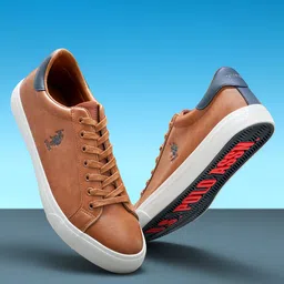 u.s. polo assn. U S Polo Assn Men Tan PU Sneakers image 4