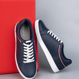 Styli Collar Stripe Lace Up Sneakers-picture-26