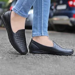 aadi Men Textured Lightweight Round Toe Loafers-picture-38