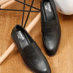 Teakwood Leathers Men Perforations Leather Slip-On Loafers Shoes-image-9