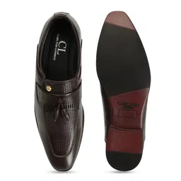 Carlton London Men Textured Leather Slip-On Loafers image 3