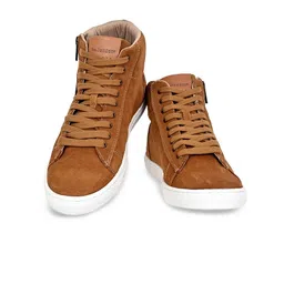HX London Men Mid Top Lightweight Memory Foam Suede  Contrast Sole Sneakers image 3