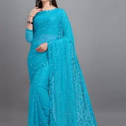 Vidula fashion - Vidula Embroidered Bollywood Net Saree-picture-25