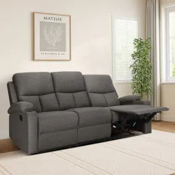 mintwud from pepperfry Wakizashi Fabric 3 Seater Manual Recliner in Charcoal Grey Colour-picture-34