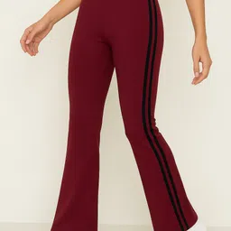 pater Women Striped Maroon Track Pants-picture-14