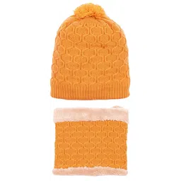 Status Quo Men Self Design Acrylic Beanie With Muffler Set-picture-1