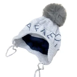 Gajraj Unisex Kids Embroidered Woollen Beanie image 2