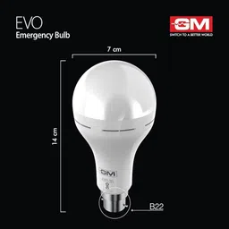 gm modular Evo-9W LED Emergency Bulb (Pack of 2) 4 hrs Bulb Emergency Light image 4