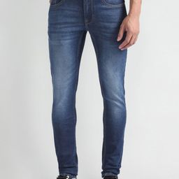 Flying Machine Men Super Skinny Fit Low-Rise Heavy Fade Stretchable Jeans-picture-2