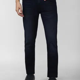 Peter England Casuals Men Navy Blue Slim Fit Light Fade Jeans-picture-57