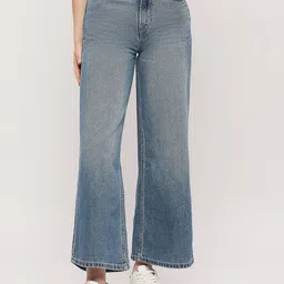 Pepe Jeans Women Wide Leg High-Rise Heavy Fade Pure Cotton Jeans-image-32