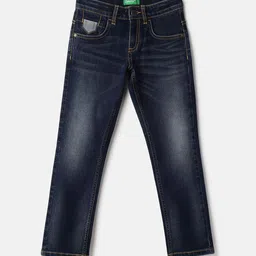 United Colors of Benetton Boys Cotton Slim Fit Heavy Fade Jeans-image-86