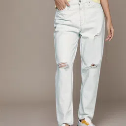 Calvin Klein Jeans Women Blue Mildly Distressed Pure Cotton Jeans-image-83