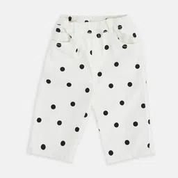 Pantaloons Baby Girls Off-White & Black Polka Dots Printed Cotton Jeans-picture-11