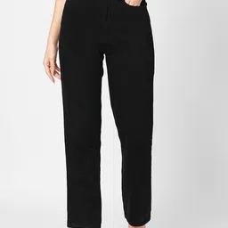 Kraus Jeans Women Straight Fit High Rise Clean Look Pure Cotton Jeans-image-16