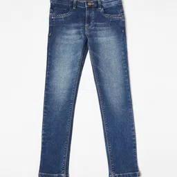Crimsoune Club Girls Blue Solid Heavy Fade Stretchable Jeans-picture-13