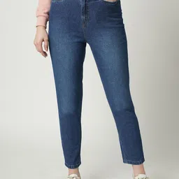 Kraus Jeans Women Straight Fit High-Rise Clean Look  Light Fade Pure Cotton Jeans-picture-15