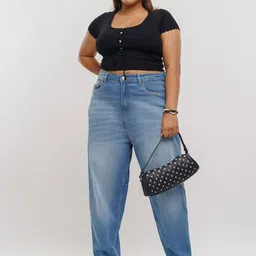 FREAKINS Women Slouchy Fit High-Rise Light Fade Cotton Regular Jeans-picture-28