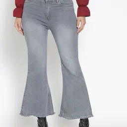 MARC LOUIS Women Grey Bootcut Light Fade Jeans-image-17