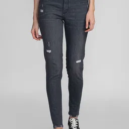 Being Human Women Slim Fit Low Distress Light Fade Stretchable Jeans-image-32