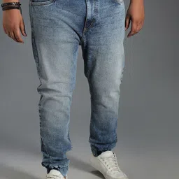 Freeform by High Star Plus Size Men Tapered Jogger Fit Heavy Fade Pure Cotton Jeans-picture-40