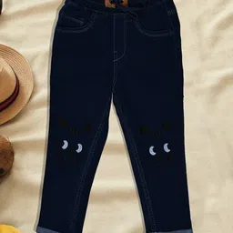 A-Okay Girls Jogger Embroidered Stretchable Clean Look Jeans-image-45