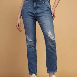 Wrangler Women Skinny Fit High-Rise Mildly Distressed Light Fade Stretchable Jeans-image-95