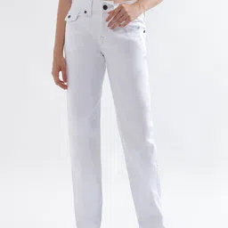 True Religion Women Sn Ricki Relax Straight Fit White Low Rise Jeans-image-51