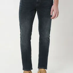 Mufti Men Slim Fit Light Fade Clean Look Cropped Stretchable Jeans-picture-38