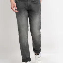 Cantabil Men Mid Rise Heavy Fade Regular Fit Stretchable Cotton Jeans image 1