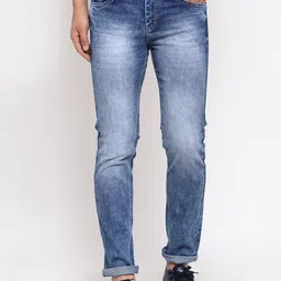 FEVER Men Blue Slim Fit Heavy Fade Stretchable Cotton Jeans-image-28
