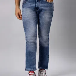 RJ Denim Men Slim Fit Low Distress Heavy Fade Stretchable Jeans image 1