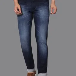 RJ Denim Men Slim Fit Low Distress Heavy Fade Stretchable Jeans image 1