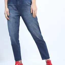 Tokyo Talkies Women Blue Mom Fit Heavy Fade Jeans-picture-19