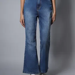 High Star Women Blue Stretch Flare Fit Jeans-picture-20