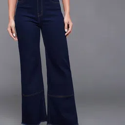 Miss Chase Women Wide Leg High-Rise Light Fade Stretchable Jeans-picture-30