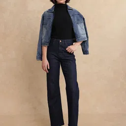 RAREISM Women Comfort Straight Fit High-Rise Stretchable Jeans image 1