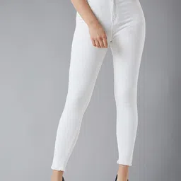 DressBerry Women Don't Run Away White Skinny Fit High-Rise Stretchable Jeans-image-63