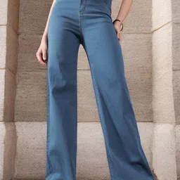 DOLCE CRUDO Women Wide Leg High-Rise Stretchable Jeans-picture-33