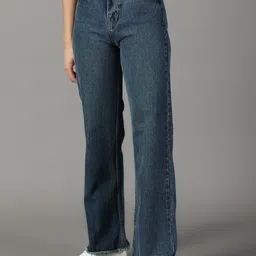 SHOWOFF Women Wide Leg High-Rise Stretchable Jeans-image-2