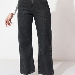 Basics By Tokyo Talkies Women Cotton High-Rise Light Fade Stretchable Relaxed Fit Jeans-picture-26