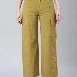 SHOWOFF Women Wide Leg Stretchable Cargo Jeans-image-28
