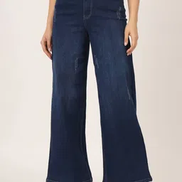 Beatnik Women Bootcut High-Rise Low Distress Light Fade Stretchable Cotton Jeans-image-49