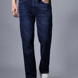 High Star Men Wide Leg Clean Look Mid-Rise Stretchable Jeans-picture-13