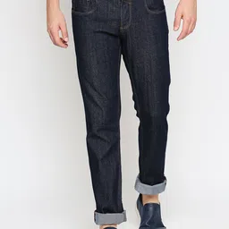 Basics Men Navy Blue Solid Slim Fit Clean Look Stretchable Jeans image 1